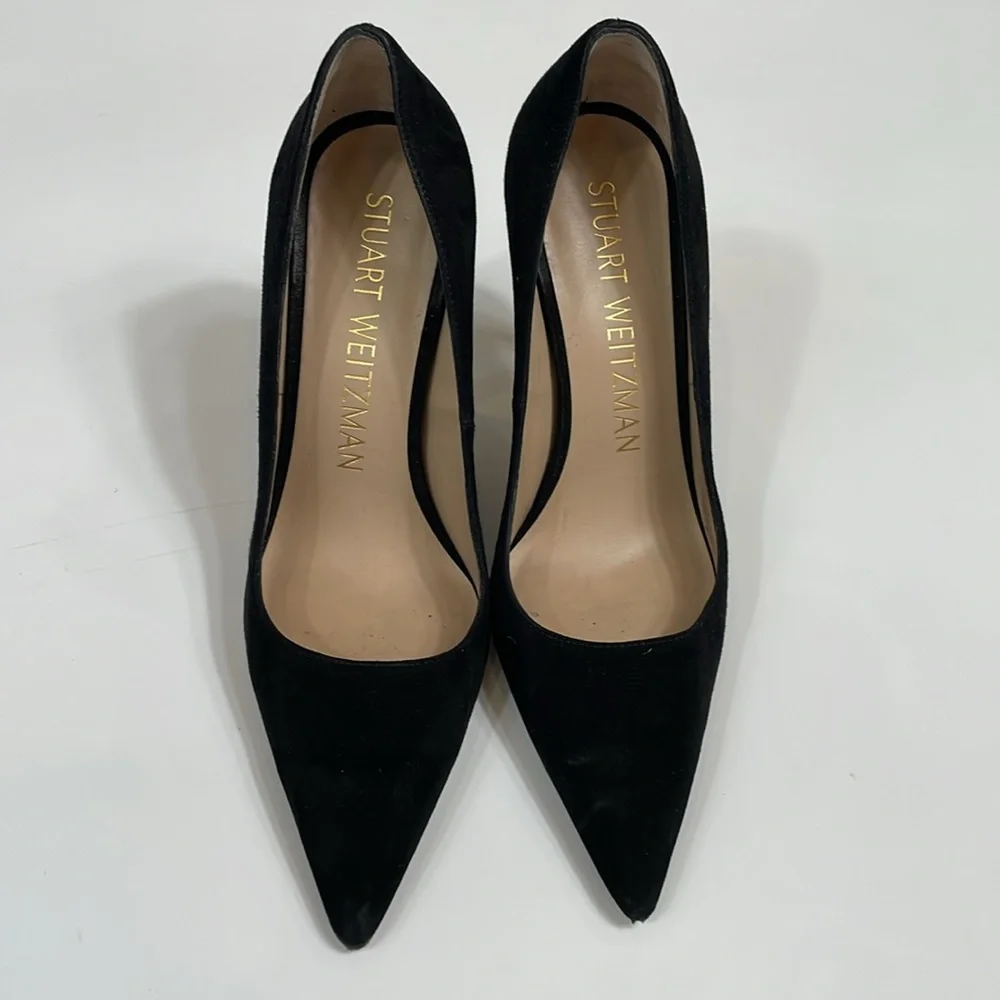 Stuart Weitzman Black Suede Stiletto Pumps Size 8.5